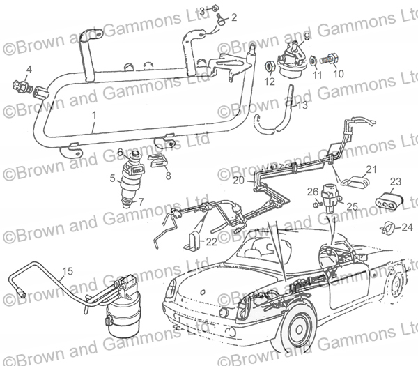 Image for Fuel Rail- Injectors- Canister- Underfloor pipes